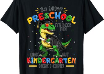 So Long Preschool Graduation Class Of 2025 Dinosaur Kids Boy T-Shirt