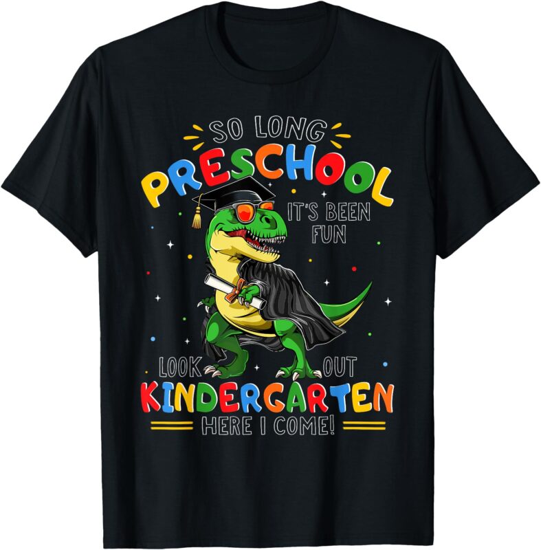 So Long Preschool Graduation Class Of 2025 Dinosaur Kids Boy T-Shirt
