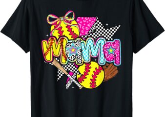 Softball Mama Mom Softball Game Day Vibes Mother’s Day Women T-Shirt