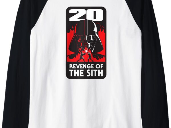 Star wars revenge of the sith 20th anniversary final fight raglan baseball tee t shirt template vector