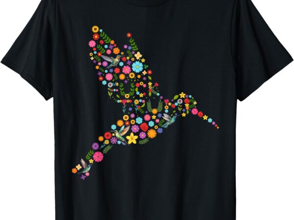 Subtle anti trump floral hummingbird hidden message t-shirt