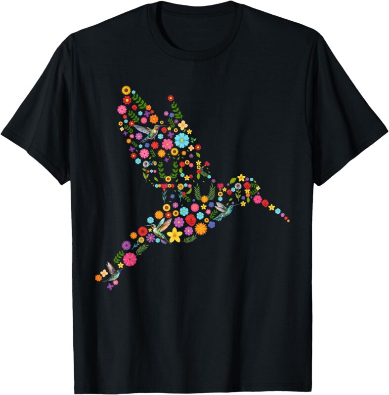 Subtle Anti Trump Floral Hummingbird Hidden Message T-Shirt
