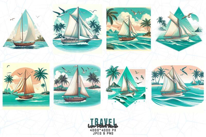 Vintage Travel Lover t-shirt design bundle of 20 designs – download instantly