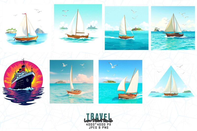 Vintage Travel Lover t-shirt design bundle of 20 designs – download instantly