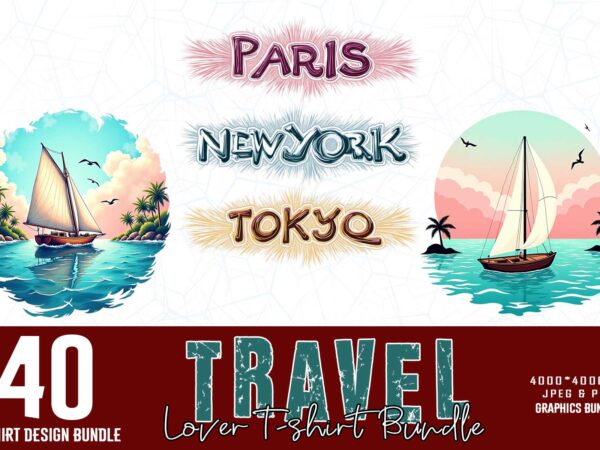 Popular abstract travel lover t-shirt design bundle of 40 designs – download instantly Popular abstract travel lover t-shirt design bundle of 40 designs – download instantly