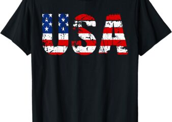 USA Flag American Flag US National Patriotic USA 4th of July T-Shirt