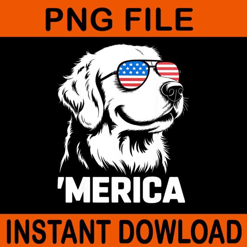 Patriotic Labrador Retriever Dog Merica US Flag 4Th Of July PNG, Labrador Retriever Dog 4TH Of July PNG