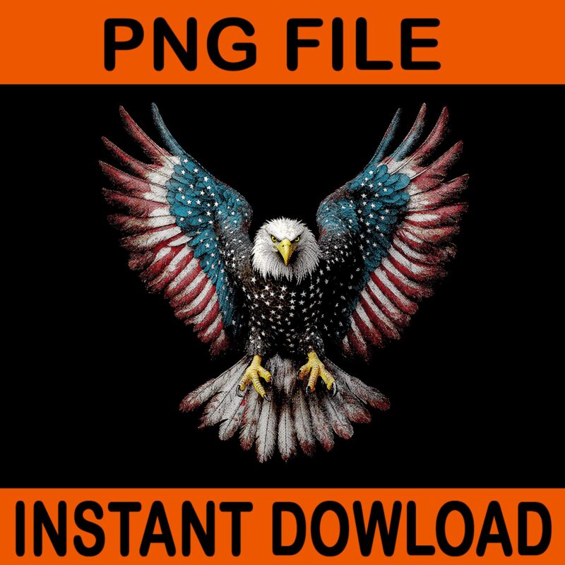 American Flag Bald Eagle 4th of July USA Patriotic PNG, Bald Eagle 4th of July PNG