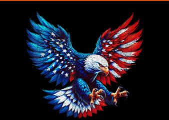 American Flag Bald Eagle 4th of July USA Patriotic PNG, Bald Eagle 4th of July PNG