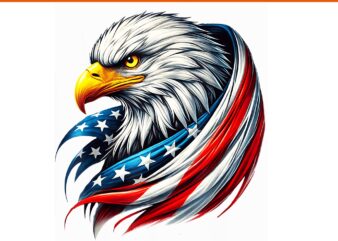 Bald Eagle 4th of July USA Flag Patriotic PNG, Eagle 4th of July PNG