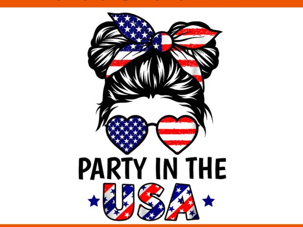 Party in usa 4th july patriotic png, party in usa american flag png t shirt illustration