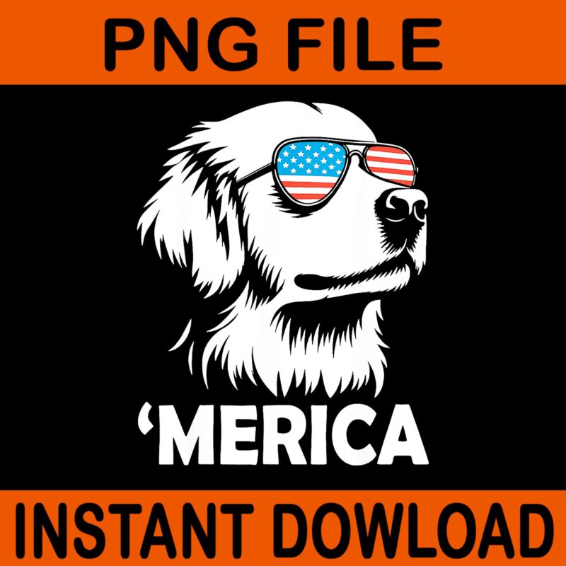 Patriotic Labrador Retriever Dog Merica US Flag 4Th Of July PNG, Labrador Retriever Dog 4TH Of July PNG