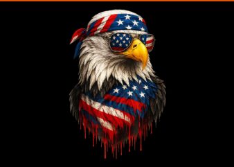 American Flag Bald Eagle 4th of July USA Patriotic PNG, Bald Eagle 4th of July PNG