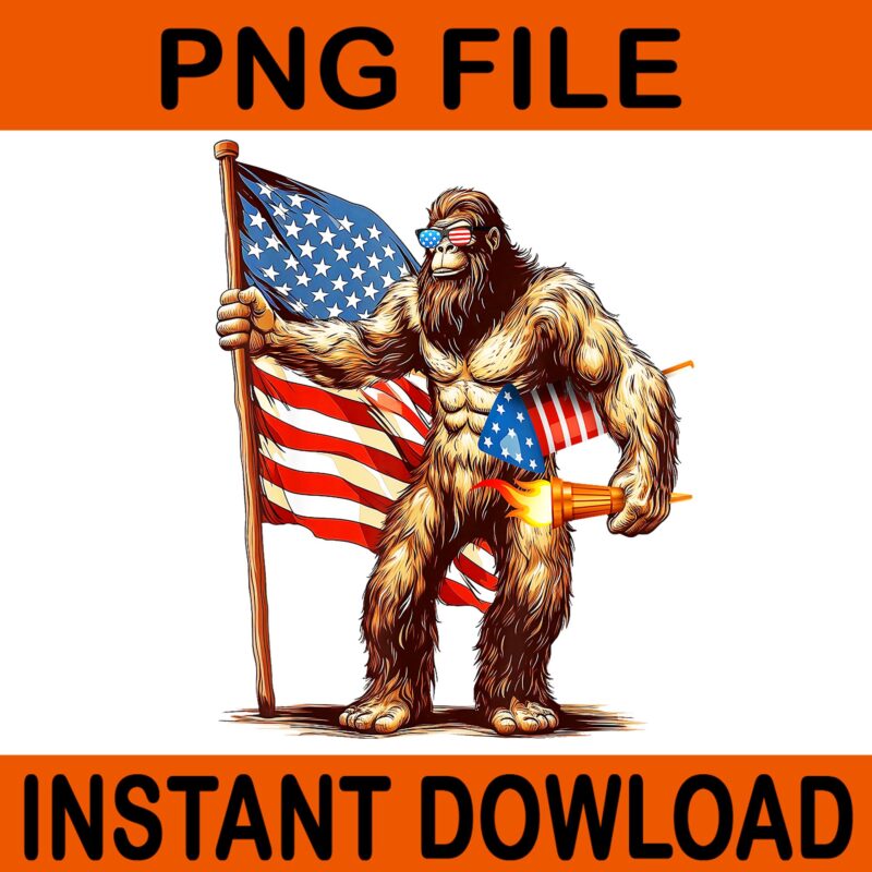 Bigfoot Fireworks 4th of July PNG, Bigfoot 4th Of July PNG