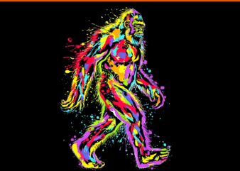 Colorful abstract bigfoot painting art graphic motif bigfoot png, colorful abstract bigfoot png