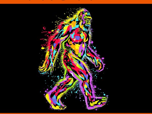 Colorful abstract bigfoot painting art graphic motif bigfoot png, colorful abstract bigfoot png