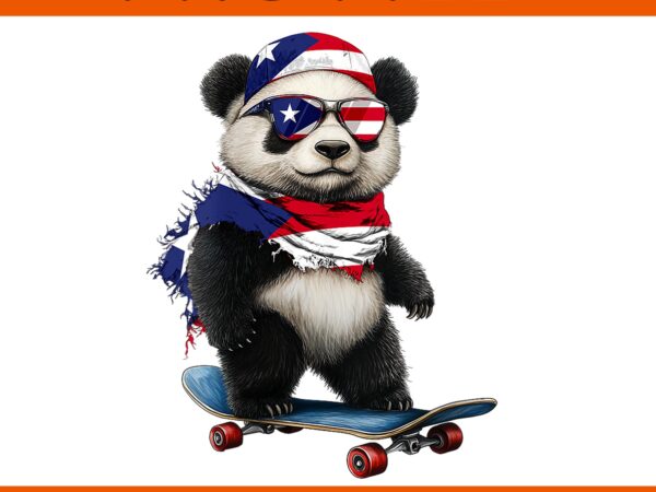 Puerto rican flag american flags panda heritage puerto rico png, panda 4th of july png t shirt illustration