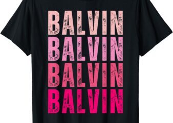 Vintage Balvin Personalized Name I Love Balvin Retro T-Shirt