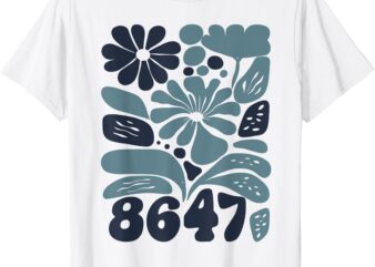 Vintage Retro 8647 Subtle Anti Trump 86 47 Floral Boho Style T-Shirt