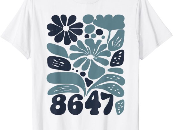 Vintage retro 8647 subtle anti trump 86 47 floral boho style t-shirt