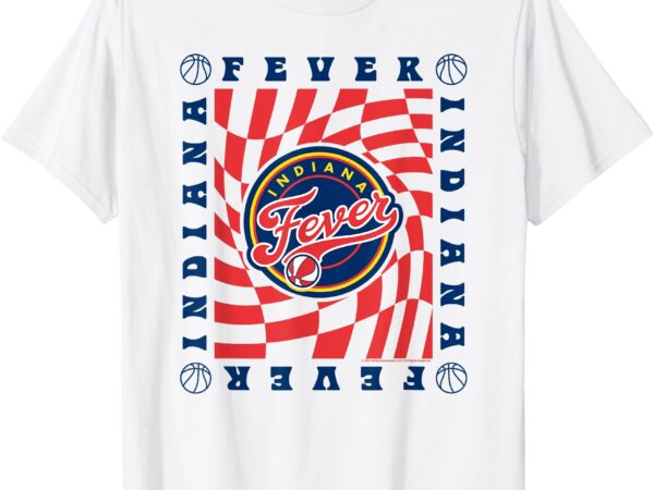 Wnba indiana fever retro wavy checkerboard t-shirt