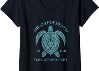 Womens Gulf of Mexico turtle V-Neck T-Shirt