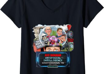 Womens Jeff Dunham Chattanooga, TN (2025) V-Neck T-Shirt