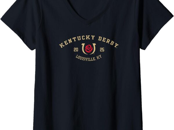 Womens kentucky derby 2025 logo officially licensed v-neck t-shirt