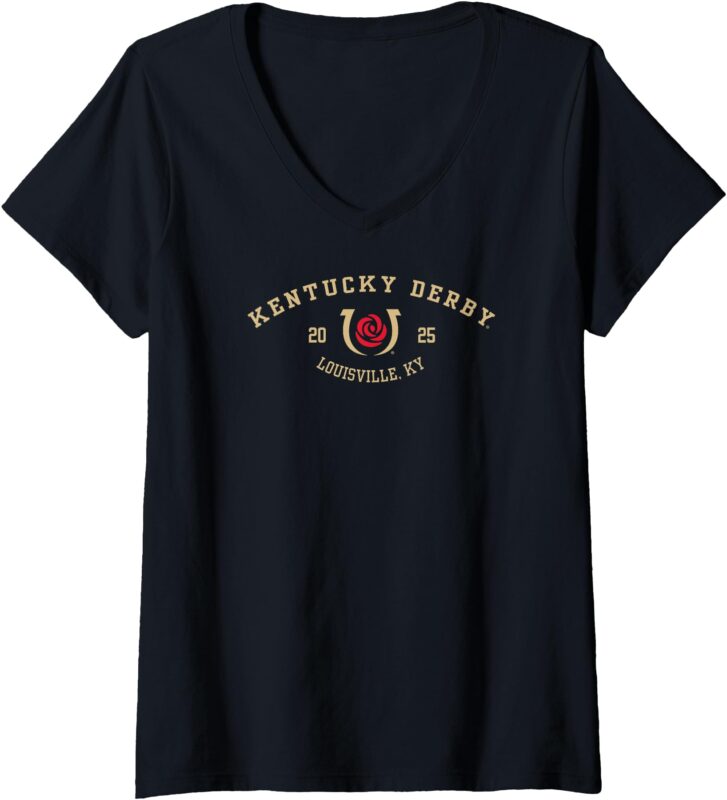 Womens Kentucky Derby 2025 Logo Officially Licensed V-Neck T-Shirt