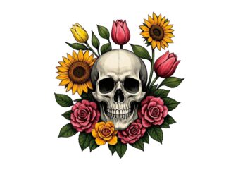 Vintage Punk Skull Lover t-shirt design – download instantly Retro Vintage Artwork