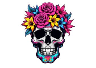Vintage Punk Skull Lover t-shirt design – download instantly Retro Vintage Illustration