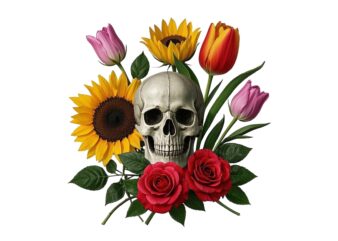 Trendy Retro Punk Skull t-shirt design – download instantly Retro Vintage Tee