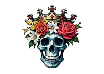 Vintage Punk Skull Lover t-shirt design – download instantly Retro Vintage Illustration