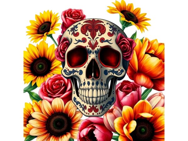 Trendy retro punk skull t-shirt design – download instantly Trendy retro punk skull t-shirt design – download instantly