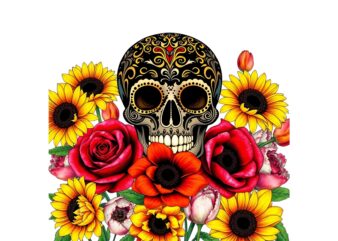 Watercolour Cute Skull Retro Illustration T-shirt design – download instantly