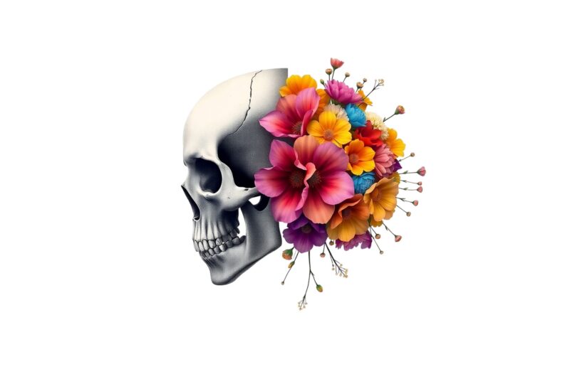 Vintage Punk Skull Lover t-shirt design – download instantly Retro Vintage Graphics