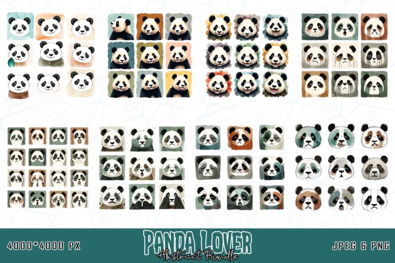 Cool Panda Lover t-shirt design bundle