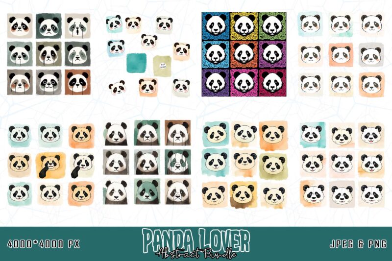 Cool Panda Lover t-shirt design bundle