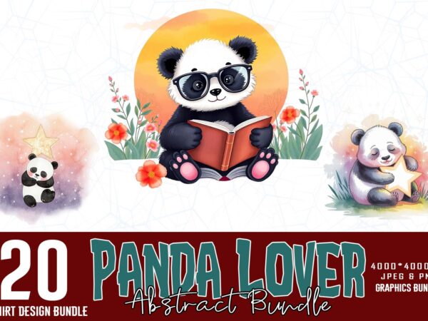 Vintage panda lover t-shirt design bundle of 20 designs – download instantly Vintage panda lover t-shirt design bundle of 20 designs – download instantly