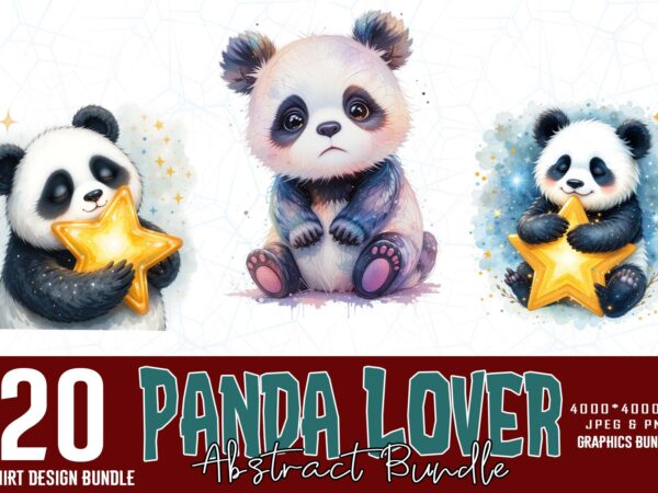 Popular abstract panda lover t-shirt design bundle of 20 designs – download instantly Popular abstract panda lover t-shirt design bundle of 20 designs – download instantly