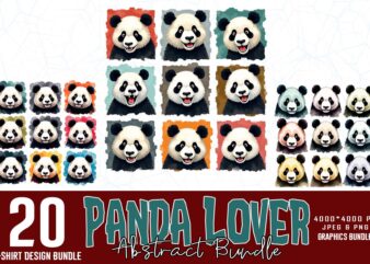 Cool Panda Lover t-shirt design bundle