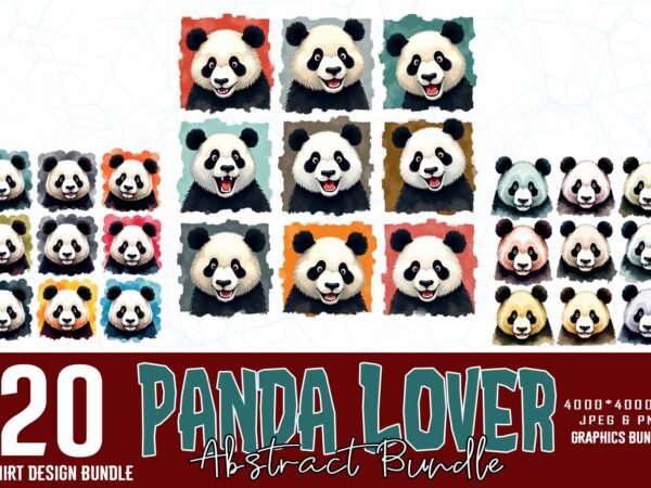 Cool panda lover t-shirt design bundle Cool panda lover t-shirt design bundle