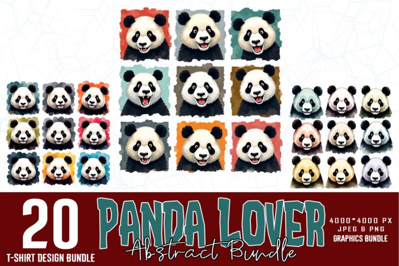 Cool Panda Lover t-shirt design bundle