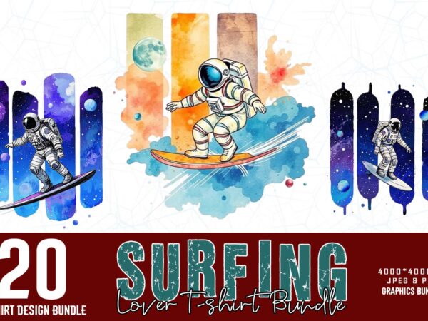 Trendy retro surfing lover t-shirt design bundle of 20 designs – download instantly Trendy retro surfing lover t-shirt design bundle of 20 designs – download instantly