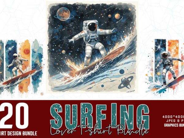 Trendy retro surfing lover t-shirt design bundle of 20 designs – download instantly Trendy retro surfing lover t-shirt design bundle of 20 designs – download instantly
