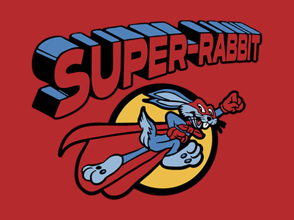 Super rabbit t shirt template vector