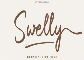 Swelly Brush Script t shirt template vector