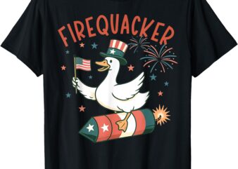 4th of July Fire Quacker Fireworks funny goose T-Shirt