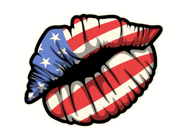 American kiss t shirt vector