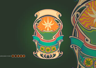 Elegant Art Nouveau Design Featuring Floral Borders